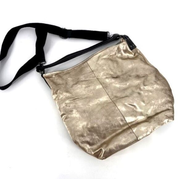 Sorpresa Women's Tote Crossbody Shoulder Bag Gold Metallic Size Large statement - Picture 3 of 11